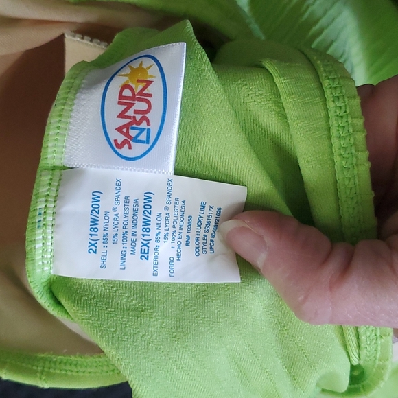 Sand N Sun, lucky lime, 1pc bathing suit, size 2X (18W/20W) - Picture 5 of 8